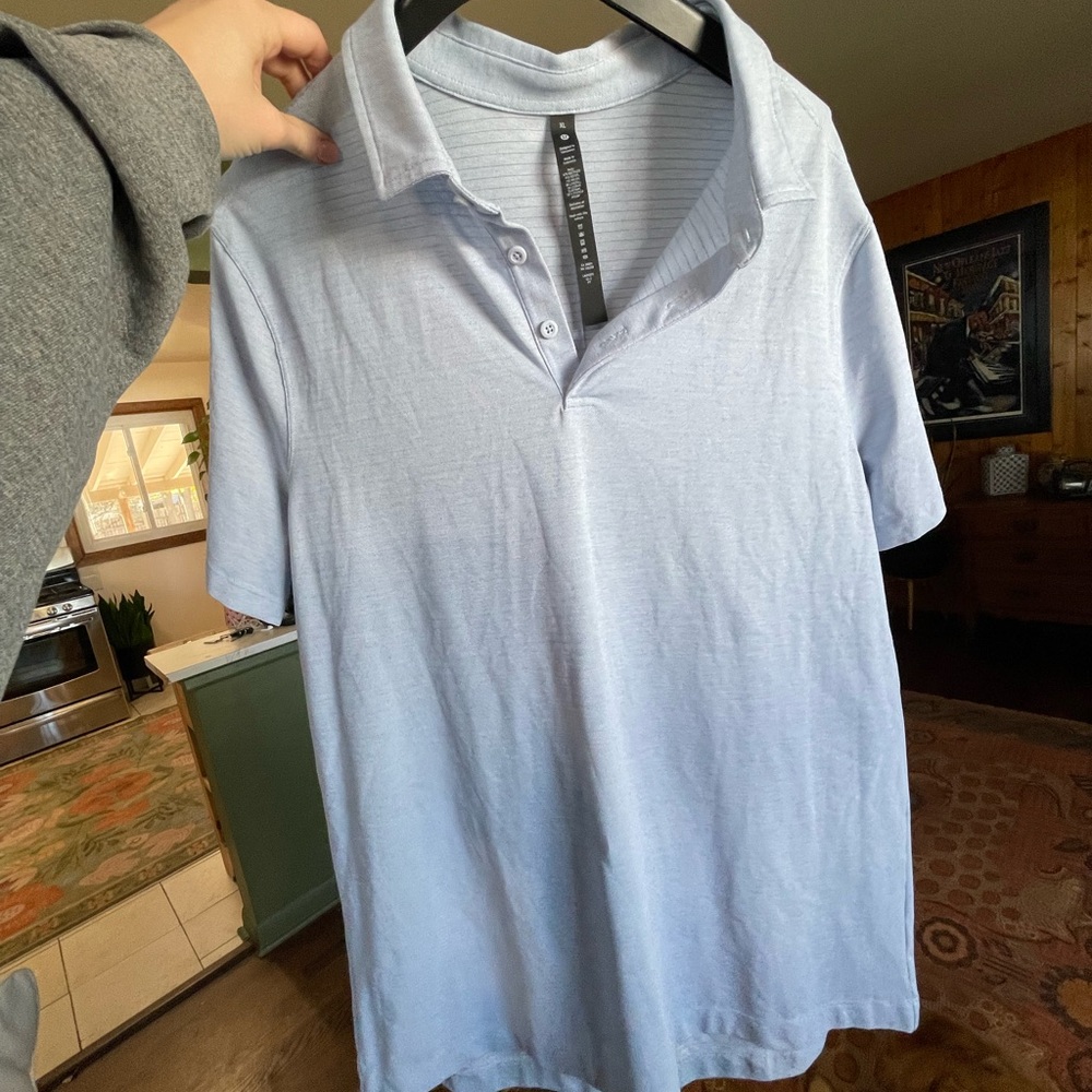 Men’s lululemon Light Blue Men's evolution Polo Shirt XL